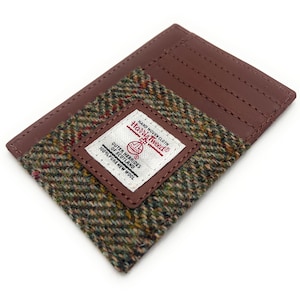 Harris Tweed Verde Herringbone Pequeño Compacto Tarjetero Monedero ID Tarjeta Ventana Unisex