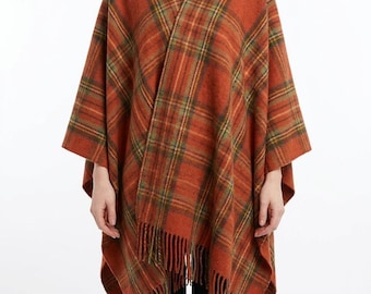 Antique Royal Stewart Tartan Women's Pure Wool Cape