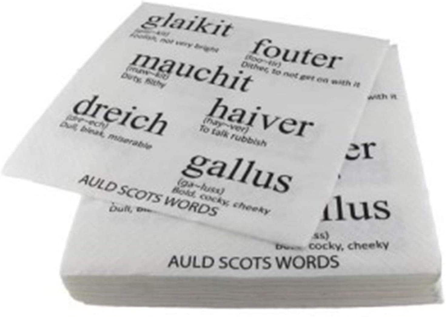 20 Pack Auld Scots Words Design 3 Ply Paper Napkins Dinner Etsy UK