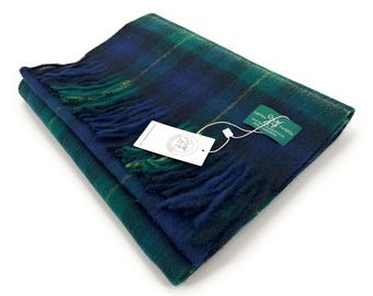 Gordon Modern Large Lambswool Clan Tartan Scarf Unisex 180cm x 30cm