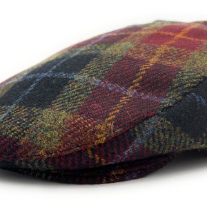 Flatcap heren Harris Tweed roest geruit comfort fit gewatteerde voering Made in Scotland