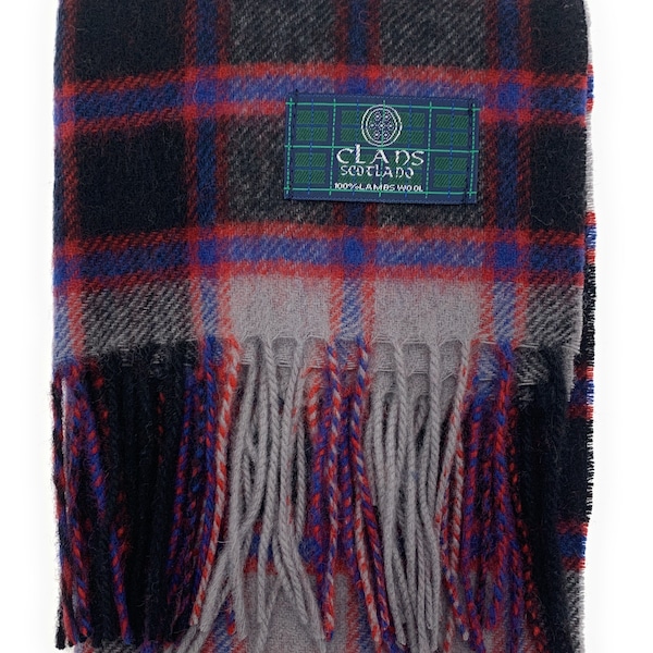 Macpherson Hunting Tartan Scottish Clan Scarf 100% Lambswool Unisex 160 cm x 30 cm