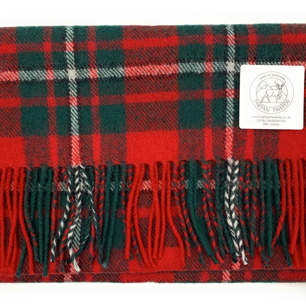Macgregor Lambswool Clan Tartan Scarf Made In Scotland Unisex
