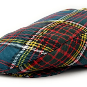 Anderson Modern Tartan Flat Cap Ajuste cómodo Forro acolchado Hecho en Escocia S-XXL