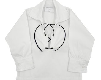 Baby Boy Cotton Jacobite Ghillie Shirt White Full Sleeve