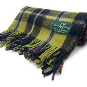 Cornish National 100% Wool Large Tartan Blanket Throw