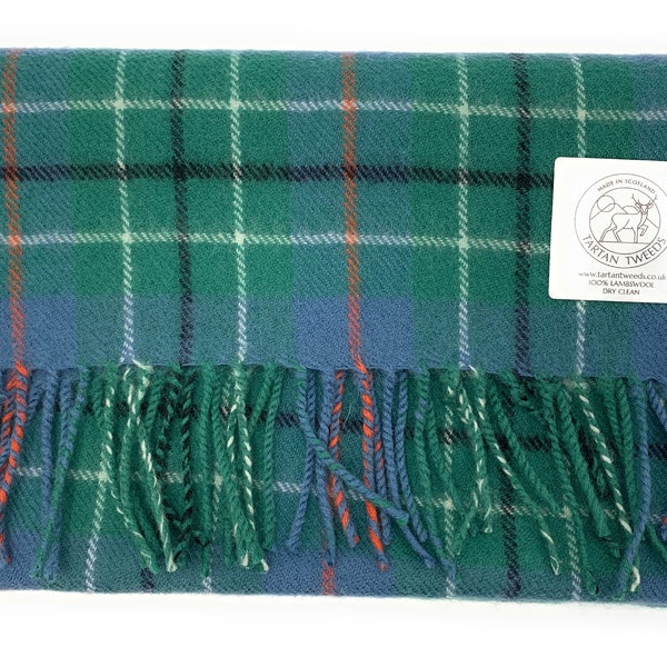 Duncan Ancient Lambswool Clan Tartan Scarf Made In Scotland Unisex