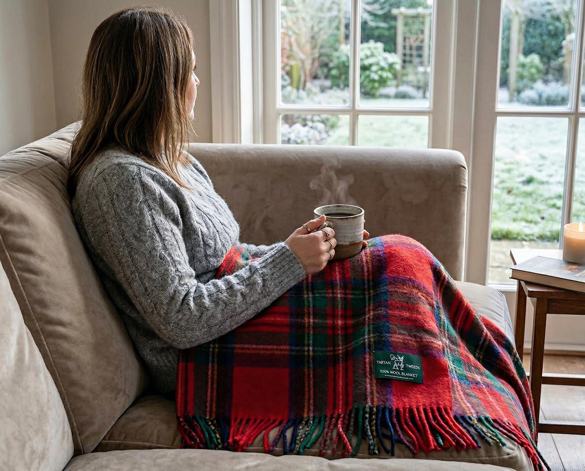 Royal Stewart Tartan 100% New Wool Blanket Throw Brand New