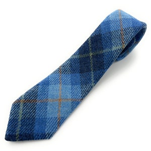 Men's Harris Tweed Tie Blue Check