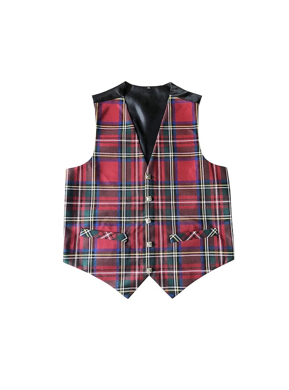 Hombre Escocés Royal Stewart Tartan 5 Botones Chaleco - España