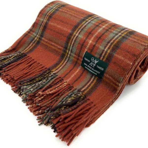 Antique Royal Stewart Tartan 100% New Wool Blanket Throw Brand New