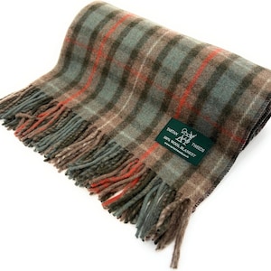 Coperta da ginocchio in tartan di lana nuova al 100%, effetto anticato, di Fraser Hunting, 172 cm x 78 cm