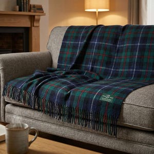 ロバートソンハンティングピュアウールタータンブランケットスロー新品