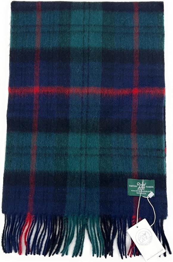 Sciarpa Tartan Scozzese Armstrong, 100% Lana Di Agnello, Verde, Fatta A Mano UK