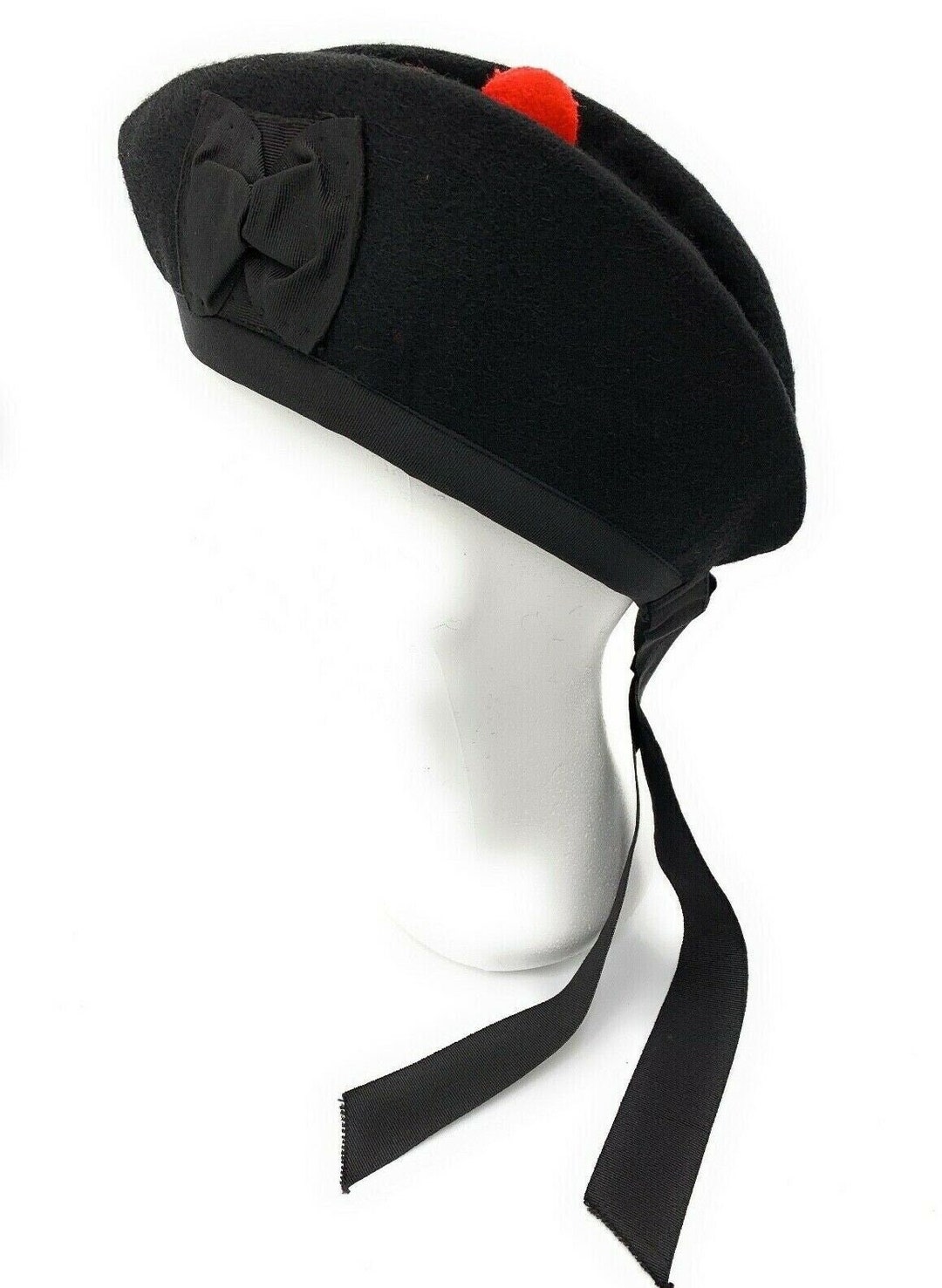 Plain Black Pure Wool Glengarry Pipe Band Hat 50 64 Unisex Etsy