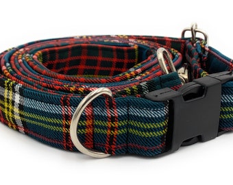 Anderson Tartan Handmade Dog Collar And Lead Set