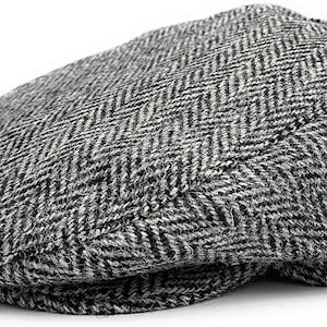 Gorra plana Harris Tweed Talla única Espiga gris