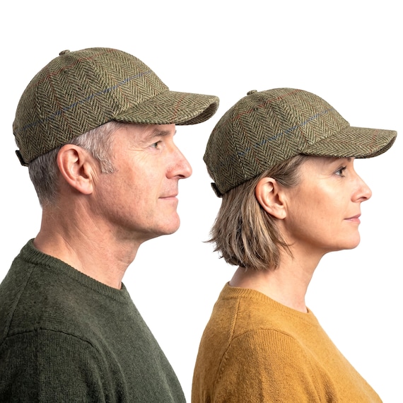 帽子 CPH 510WH WOOL HERRINGBONE CASQUETTE Harris Tweed Green Herringbone Traditional Golf Baseball