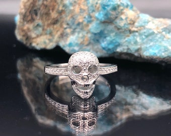 Skull Ring C Skull Ring Gothic Ring Day of the Dead Biker Ring Punk Ring 925 Sterling Silver Ring