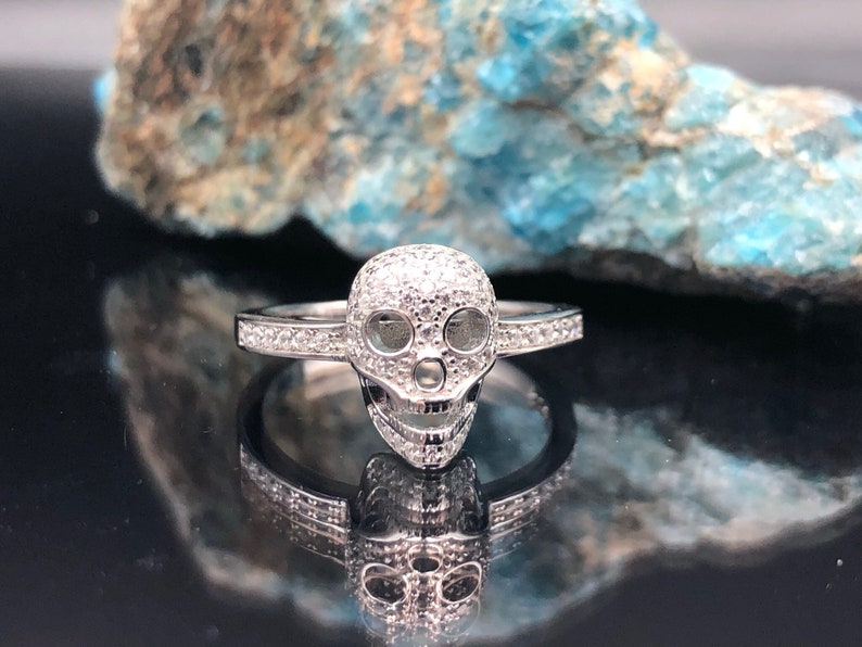 Skull Ring C Skull Ring Gothic Ring Day of the Dead Biker Ring Punk Ring 925 Sterling Silver Ring