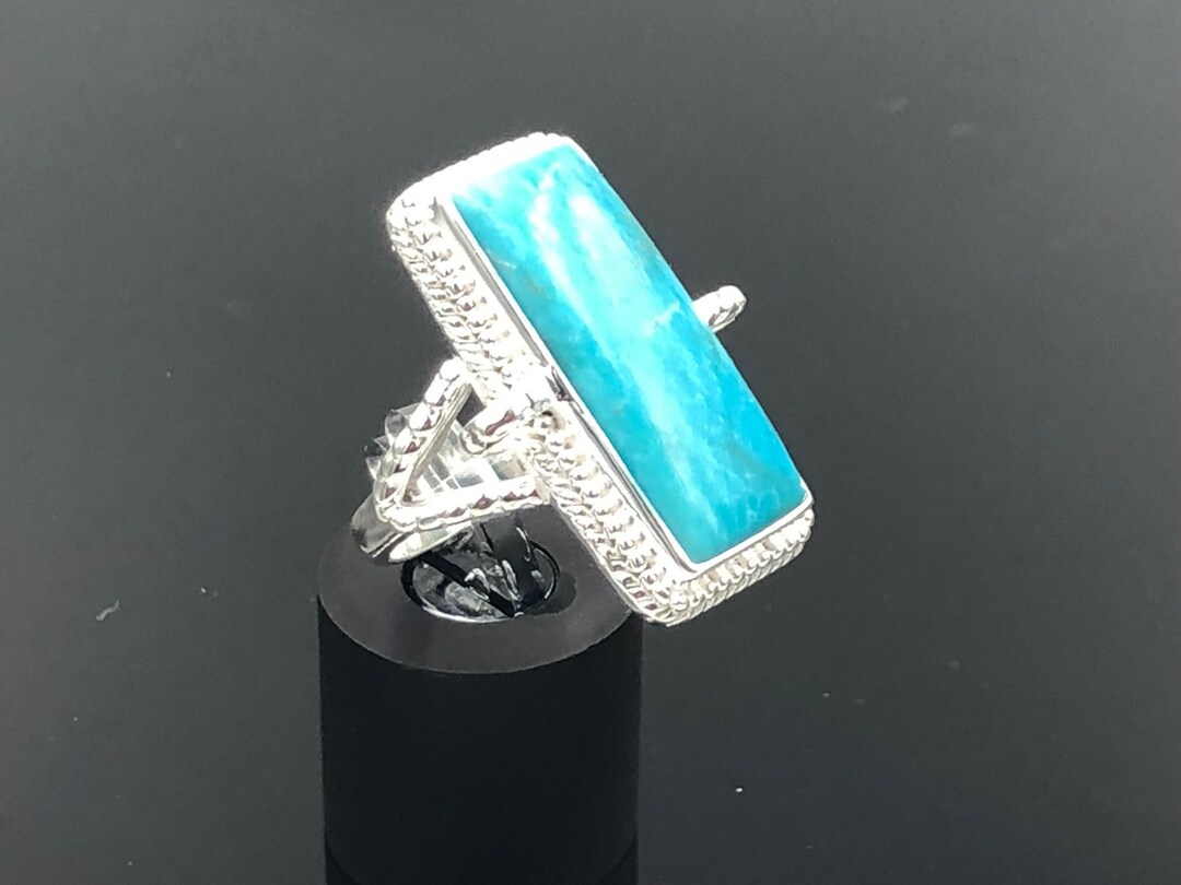 XL Mohave Blue Arizona Turquoise 925 Sterling Silver Statement Ring - Etsy