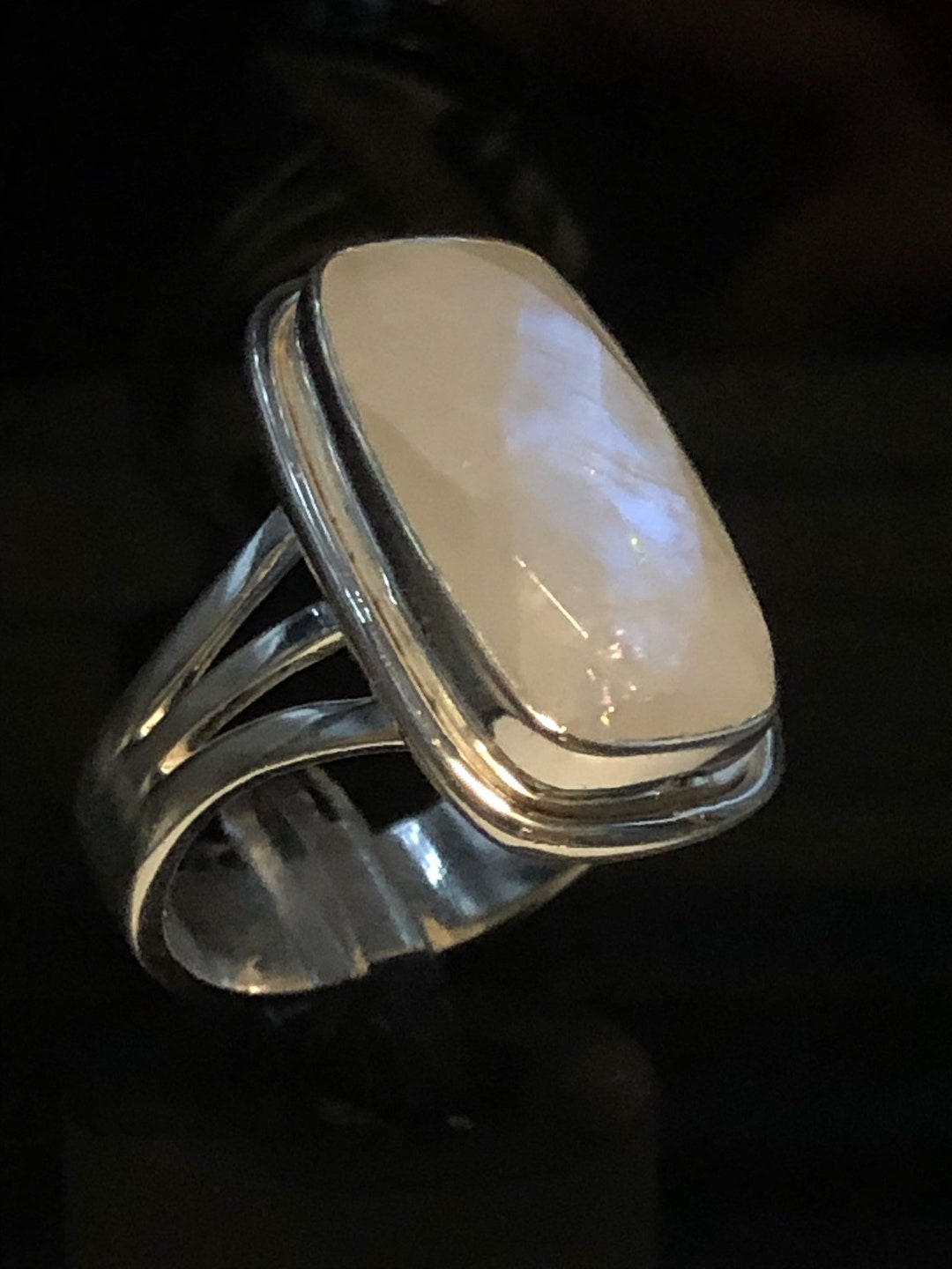 Bague épaisse En Argent Sterling 925 - Style Art Déco - Toutes Tailles - Faite Main