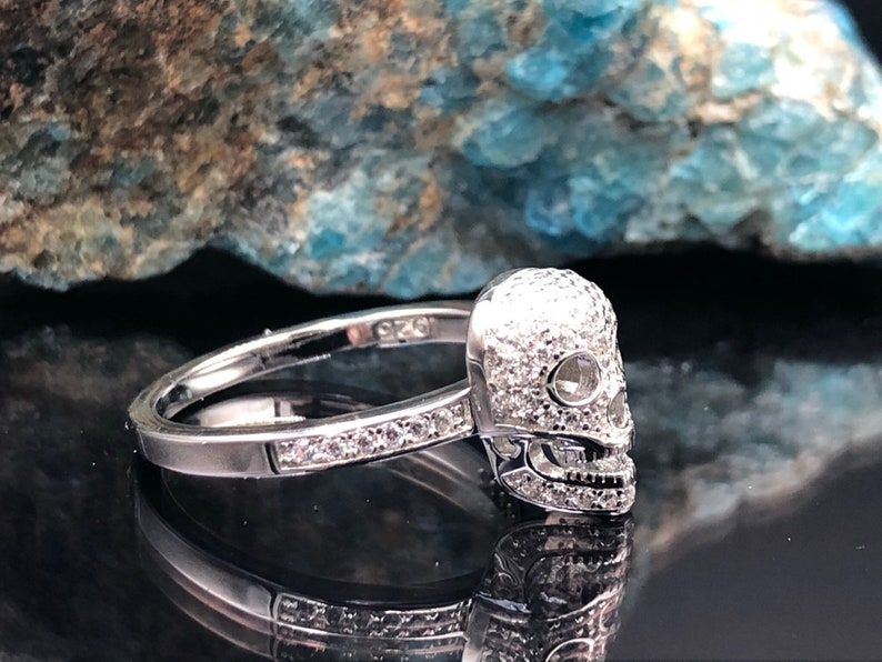 Skull Ring C Skull Ring Gothic Ring Day of the Dead Biker Ring Punk Ring 925 Sterling Silver Ring