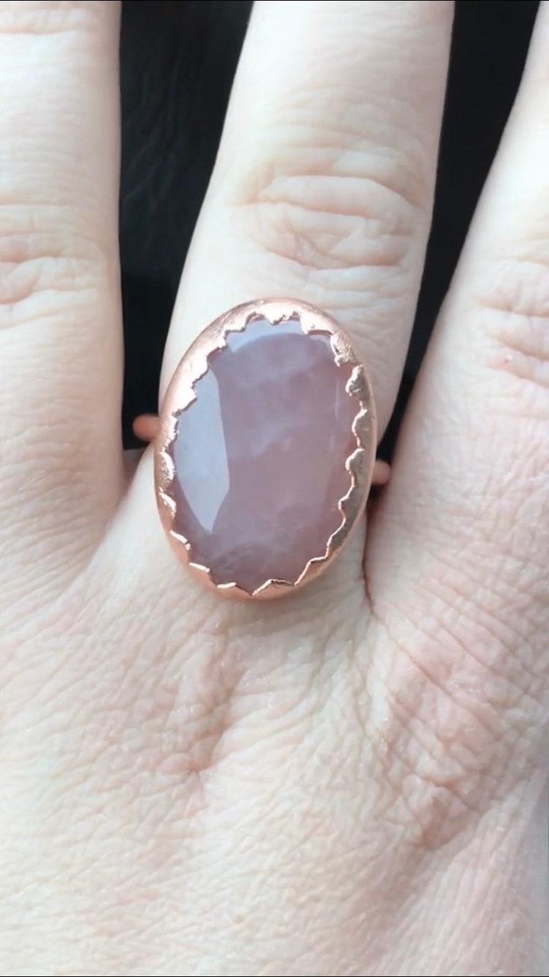 Rose Quartz Statement Ring