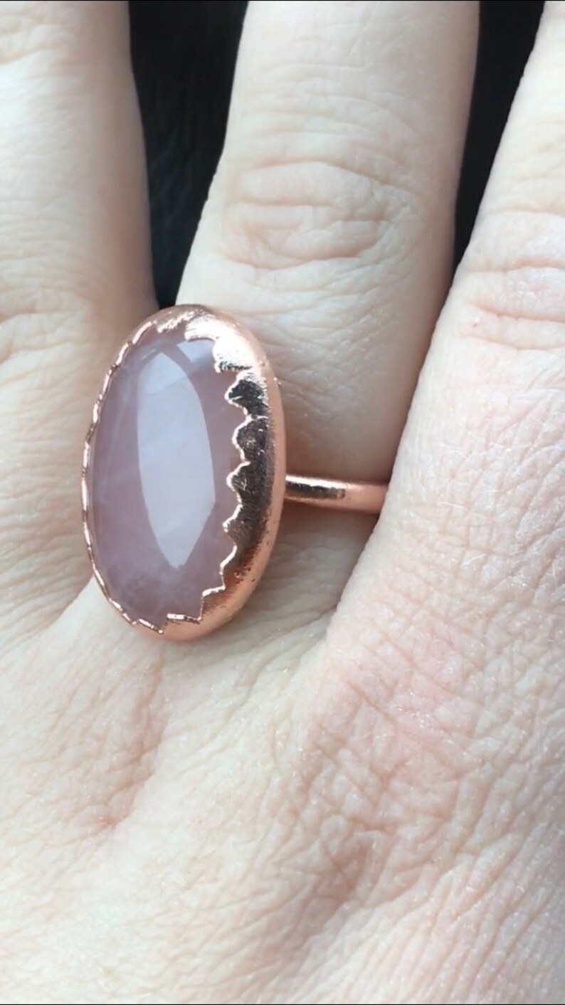 Rose Quartz Statement Ring