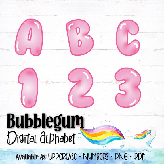 printable digital alphabet letters bubble letters puff etsy