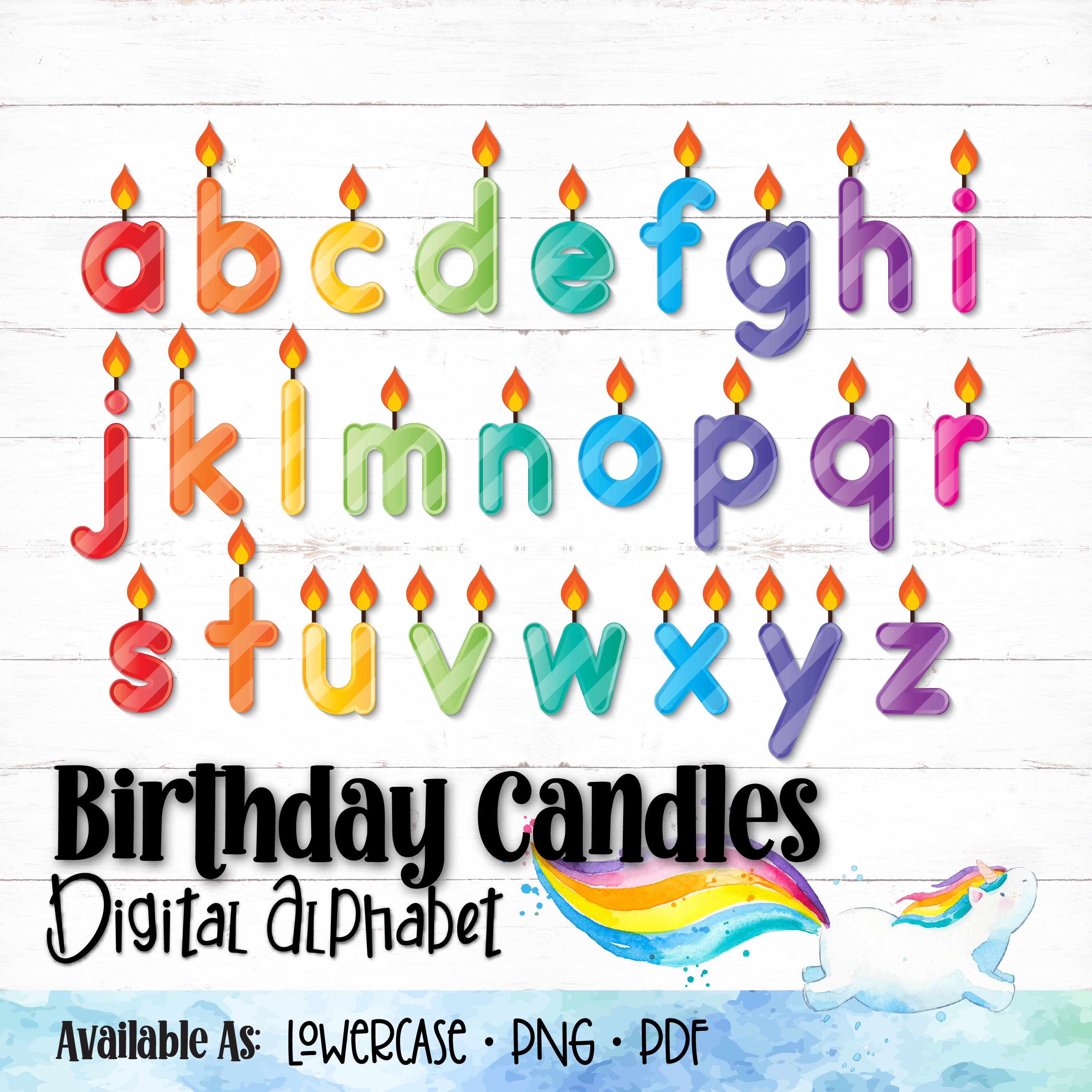 printable digital alphabet letters birthday candle letters etsy