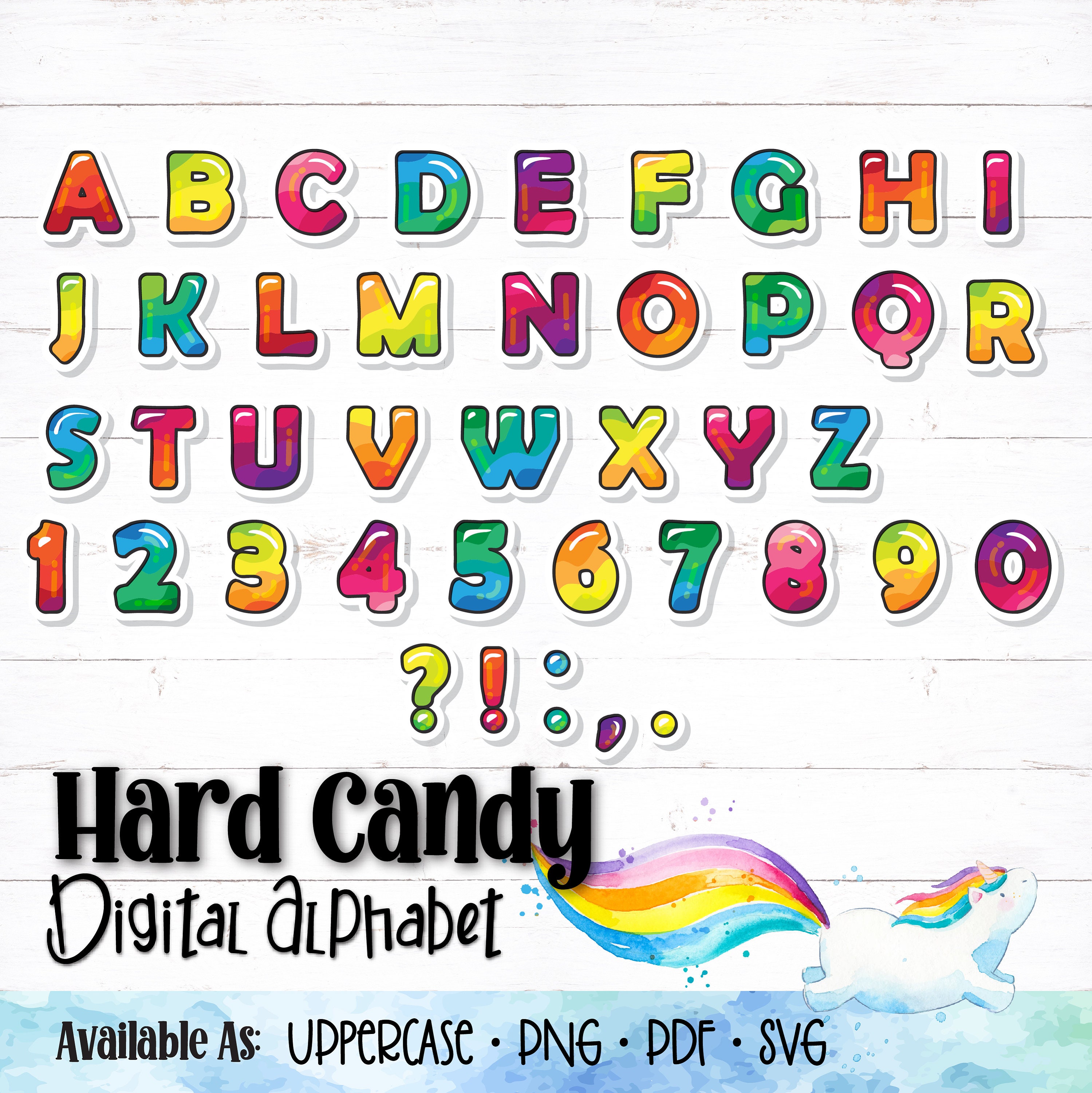 rainbow watercolor marker printable digital alphabet letters etsy