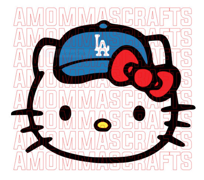 Hello Kitty Los Angeles Dodgers Baseball SVG Digital File | Etsy