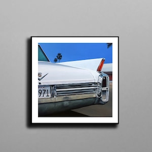 Cadillac Coupe De Ville Print |  Classic Car Fine Art Giclée Print | Cadillac Painting | Retro Vintage Car | Muscle Car | Cadillac Tail Fin