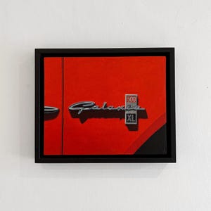 Ford Galaxie 500 XL 1963 Red Car Painting | Framed Oil Painting | Original Artwork | Classic Car