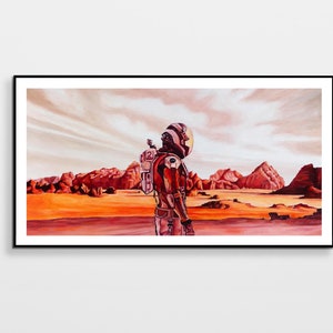 The Martian Print Poster | Mars Painting | Science Fiction Poster | Ridley Scott Matt Damon | NASA Art | Space Poster | Movie Film Art