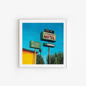 Stardust Motel Print | Route 66 Art | Retro Motel Print Poster | Americana | Road trip Art | USA Travel Poster | Vintage Neon Sign