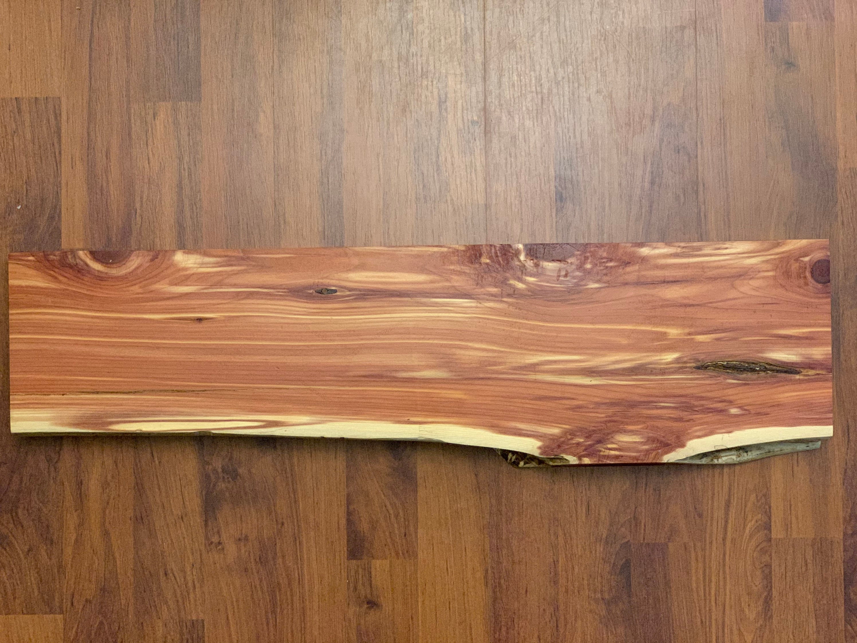 A Red Cedar Slab Finely Sanded And Finished With A Live Edge Etsy
