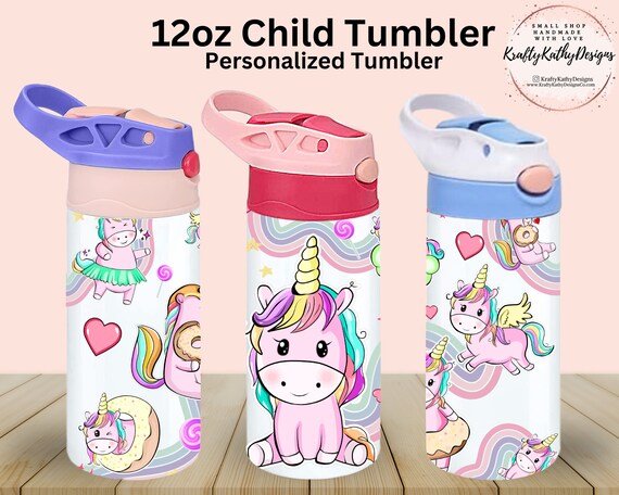 Unicorn, Flowers, Spring, Rainbow, Cup for Girls, Toddler Sippy Tumbler, 12oz Tumbler, Back to school, Kids cute gifts, Personalized Tumbler