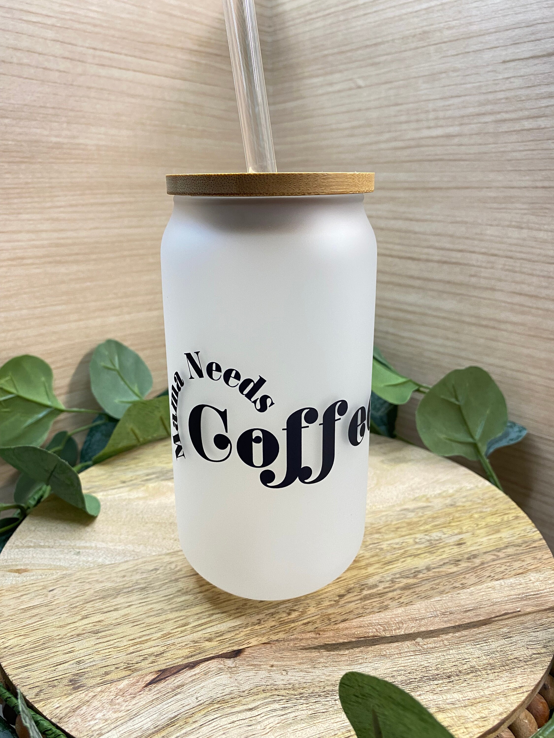 Personalized Glass Cup Mama Beer Can Glass With Lid and 