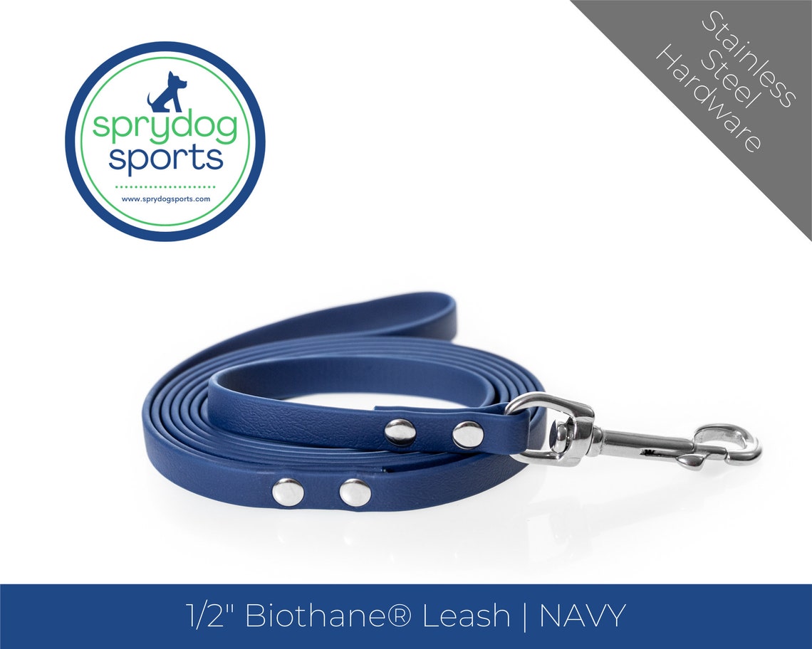 1/2 Biothane® Leash NAVY Stainless Steel Hardware Etsy
