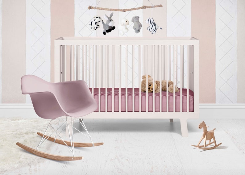 Personalized Solid Mauve Name Crib Sheet Modern Custom Crib Etsy