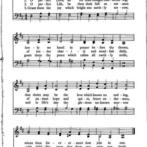 O Perfect Love - Digital Wedding Hymn Tune Sheet Music Key of D