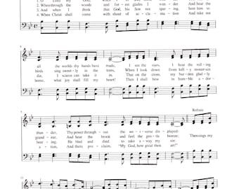 How Great Thou Art - Digital Hymn Tune Sheet Music - Key of B Flat