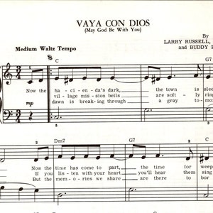 Vaya Con Dios Digital Sheet Music for Piano Vocal Guitar Late Beginner Level
