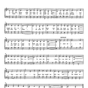 May include: Sheet music titled "He Looked Beyond My Fault" with musical notes and lyrics. The text is in black on a white background. The music includes a refrain and multiple verses.