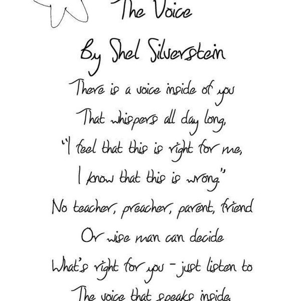 The Voice Inside by Shel Silverstein - Digital Download Motivational Poem