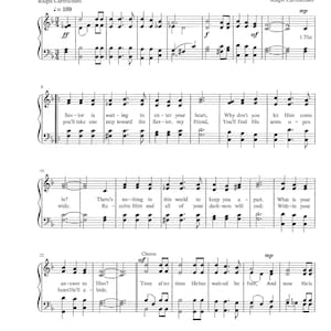 The Savior is Waiting by Carmichael - Digital Hymn Tune with Lyrics - Key of F