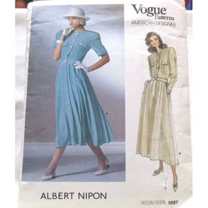 Vogue Sewing Pattern 1889 Size 10 Misses Dress Uncut  1987