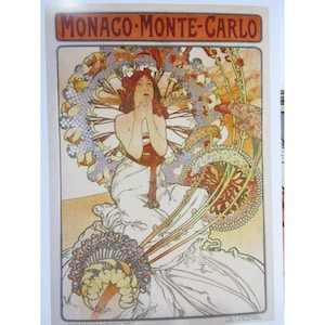 Cartão postal de arte - Mônaco Monte-Carlo 1897, por Alphonse Mucha, Artista
